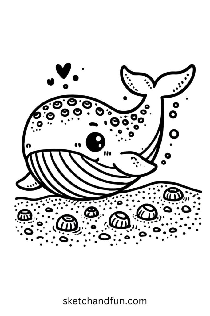 Whale with Barnacles Drawing Easy