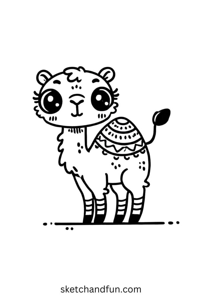 Cartoon Camel with Big Eyes