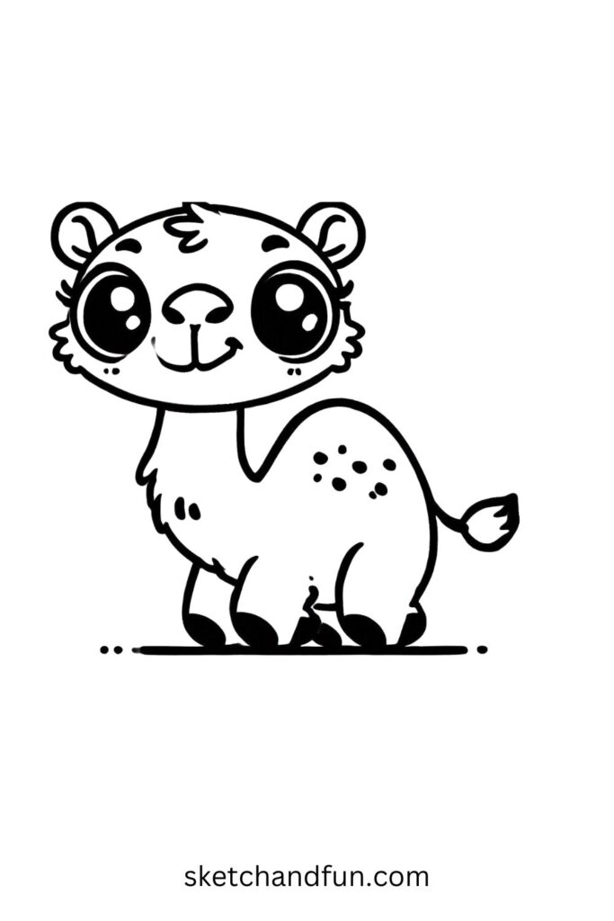 Cartoon Camel with Big Eyes