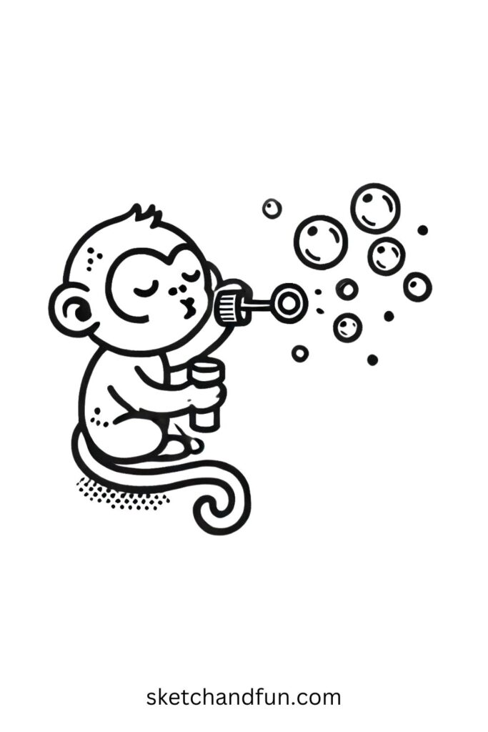 Monkey Blowing Bubbles