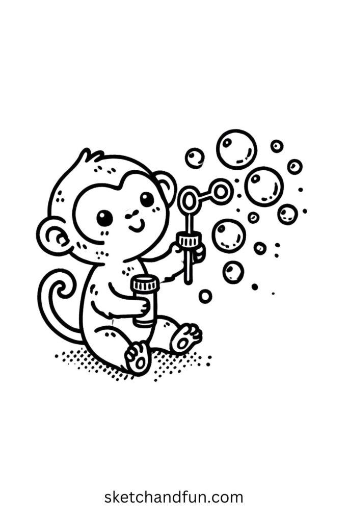 Monkey Blowing Bubbles