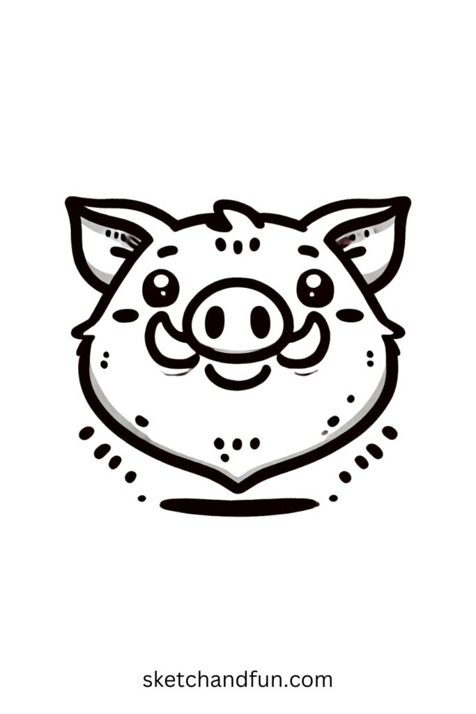 Cartoon Wild Boar Head