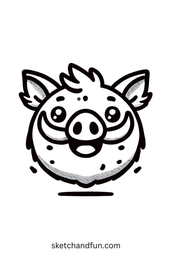 Cartoon Wild Boar Head