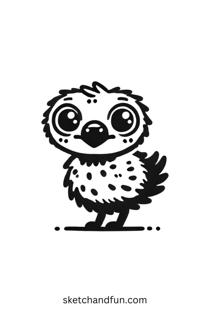 Big-Eyed Cartoon Emu 