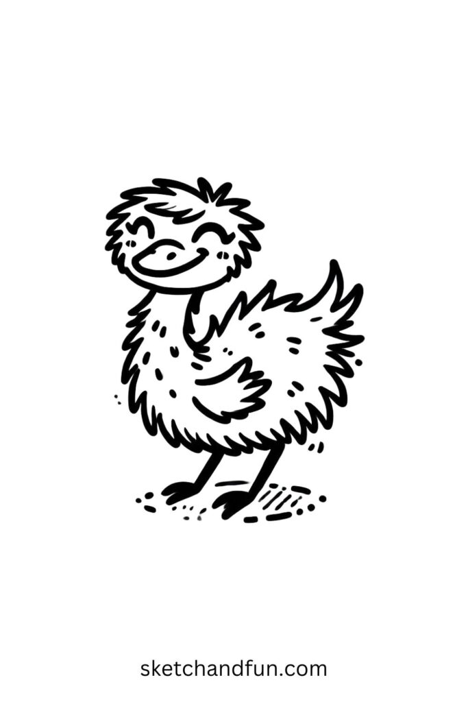 Big-Eyed Cartoon Emu 