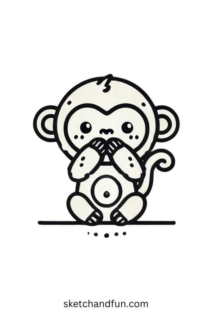 Monkey Covering its Mouth