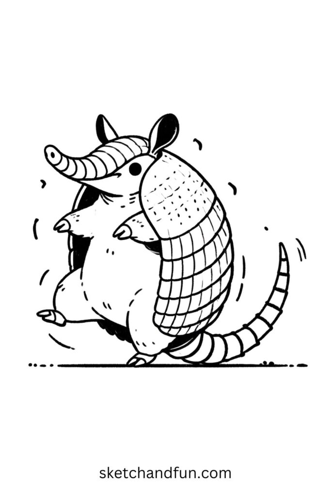 Dancing Armadillo Drawing 