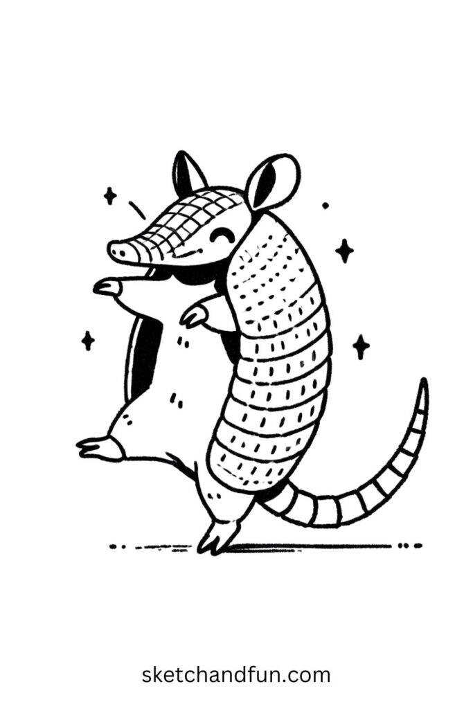 Dancing Armadillo Drawing 