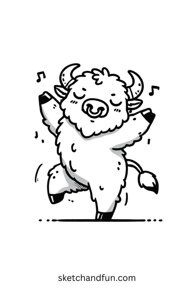 Dancing Bison Drawing 