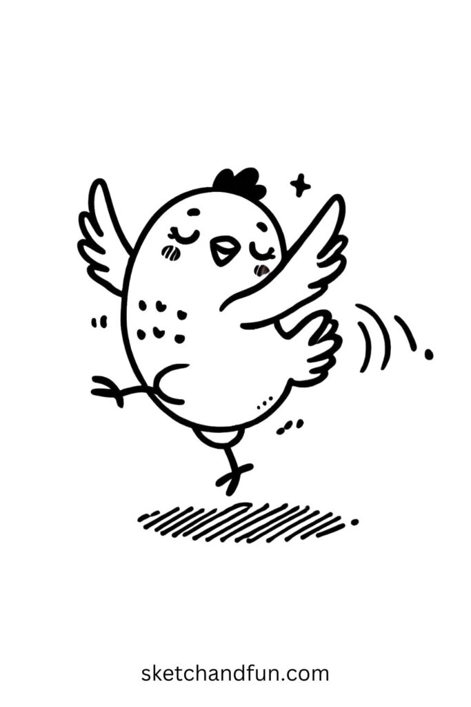 Dancing Chicken Drawing 