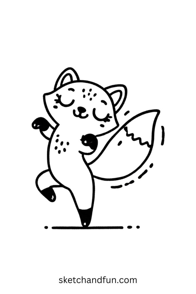 Dancing Fox Drawing