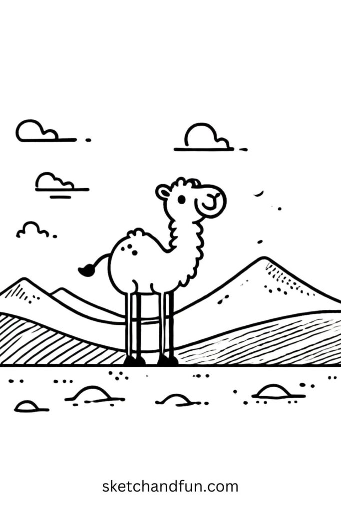 Cute Camel in the Desert