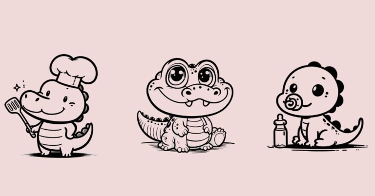 Easy Cute Crocodile Drawing Ideas