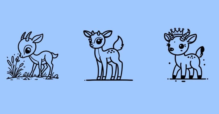 easy cute antelope drawing ideas