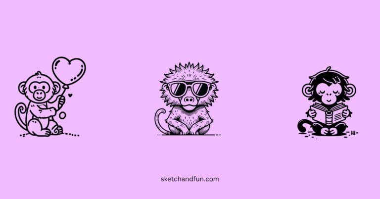 easy cute baboon drawing ideas