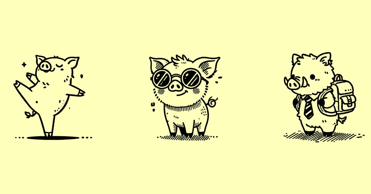 easy cute boar drawing ideas