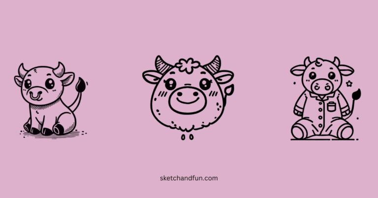 easy cute bull drawing ideas
