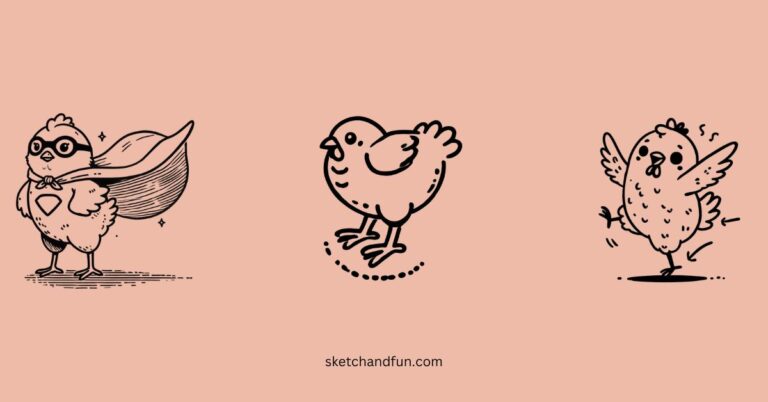 easy cute chicken drawing ideas
