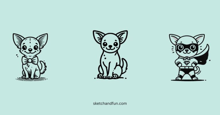 easy cute chihuahua drawing ideas