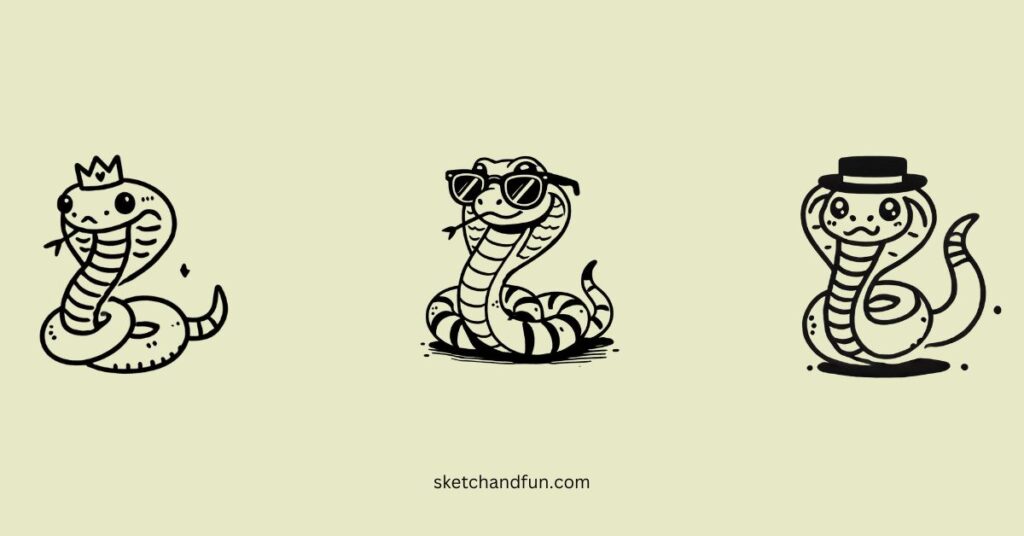 39+ Easy Cute Cobra Drawing Ideas - Sketch and Fun