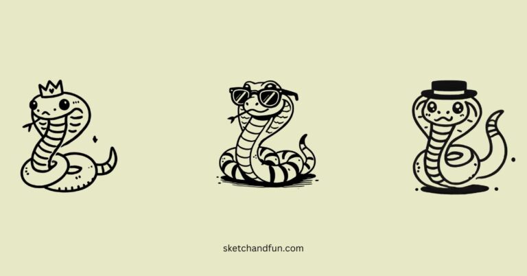 easy cute cobra drawing ideas