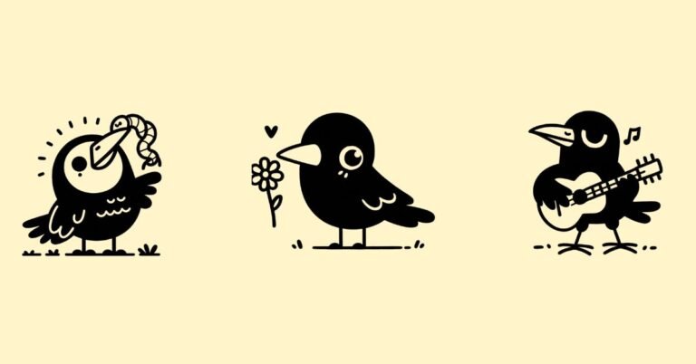 easy cute crow drawing ideas