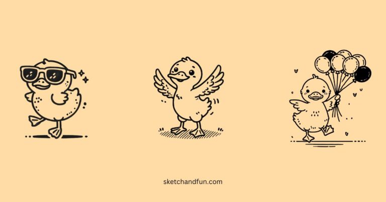 easy cute duck drawing ideas
