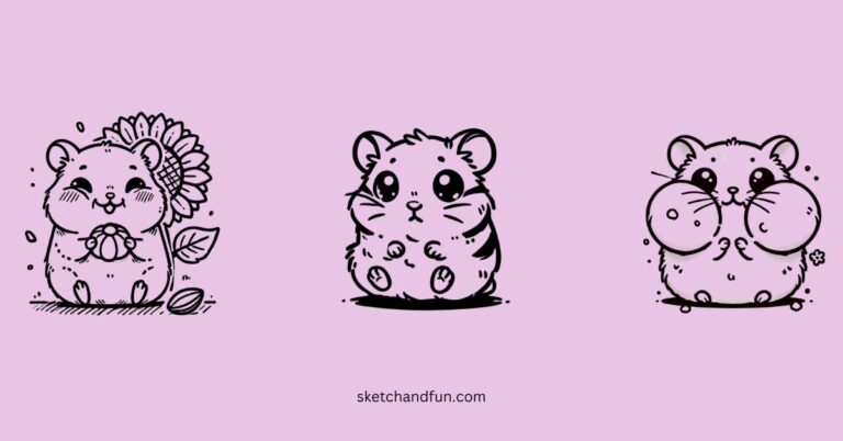 easy cute hamster drawing ideas