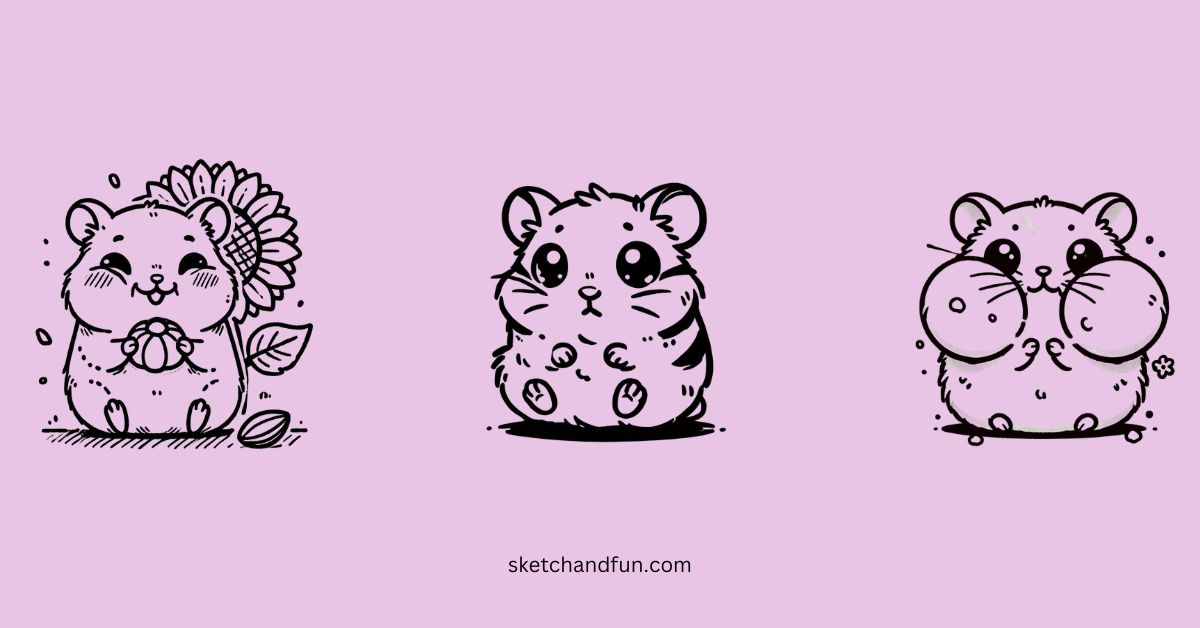 easy cute hamster drawing ideas