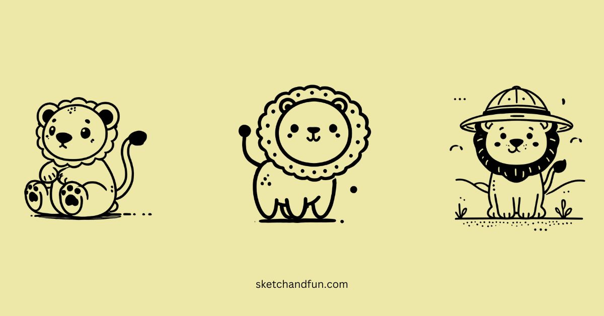 Easy Cute Lion Drawing Ideas