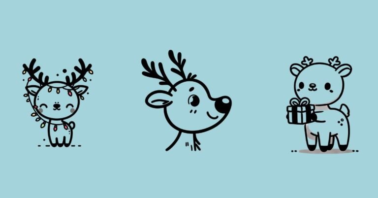 easy cute reindeer drawing ideas