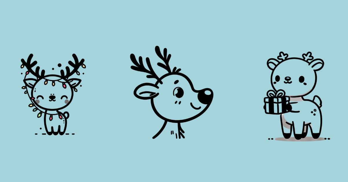 easy cute reindeer drawing ideas