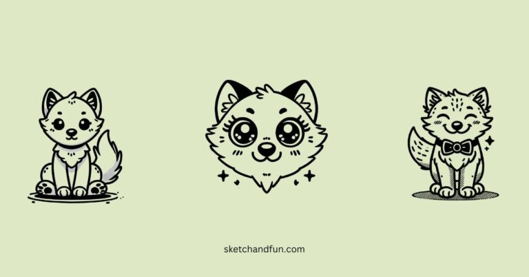 easy cute wolf drawing ideas
