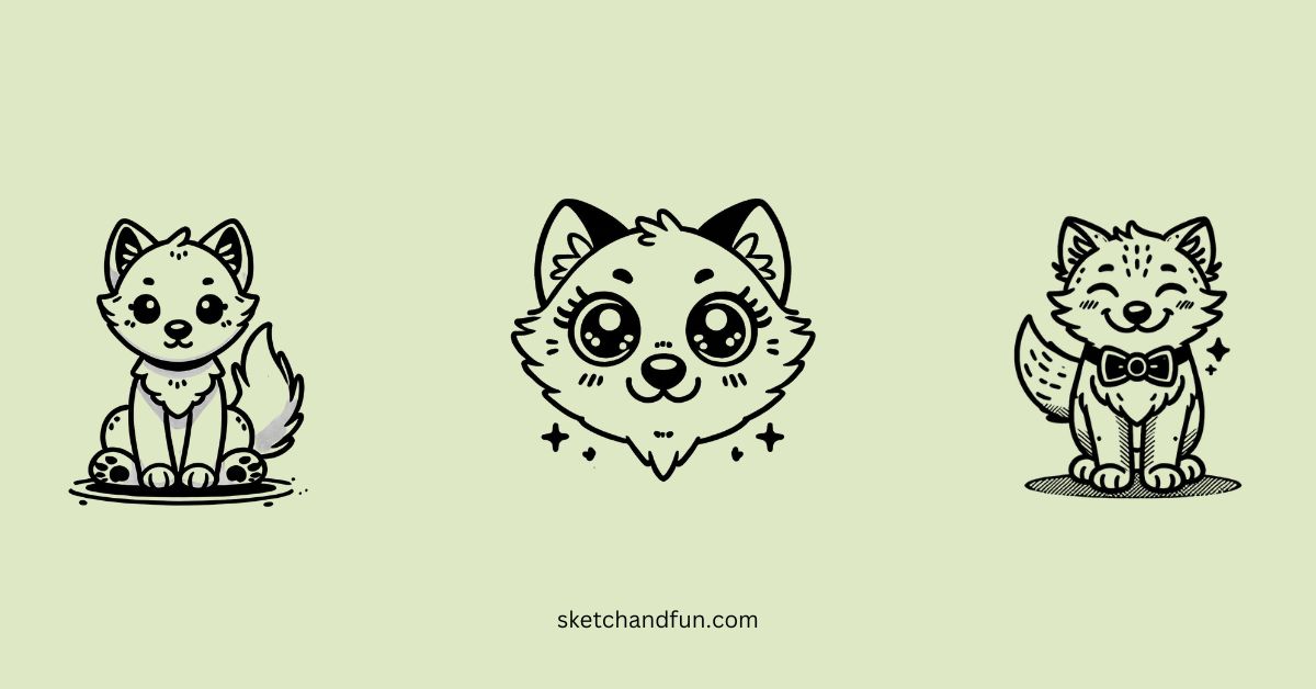 easy cute wolf drawing ideas