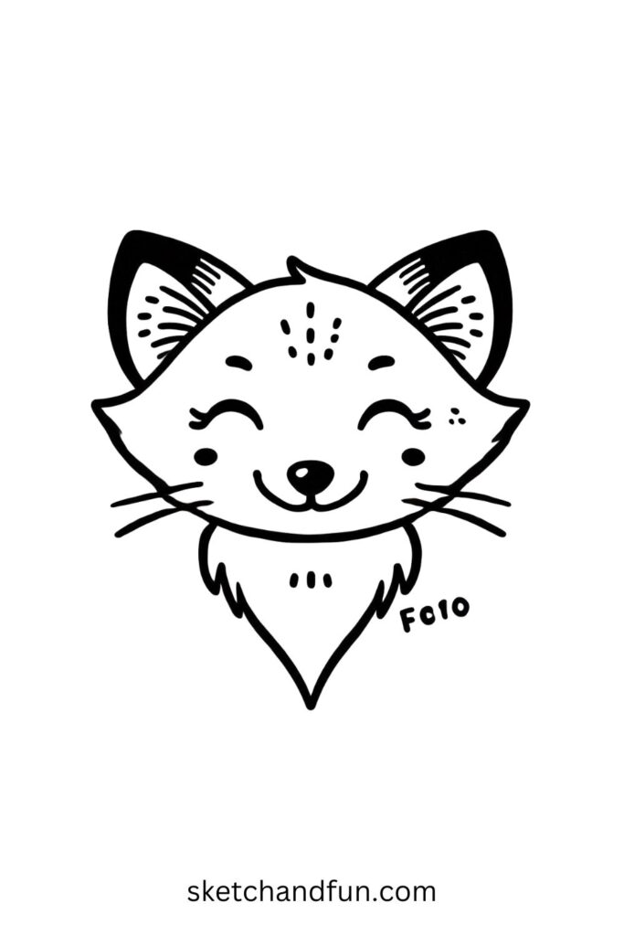 Fox Face Drawing Easy