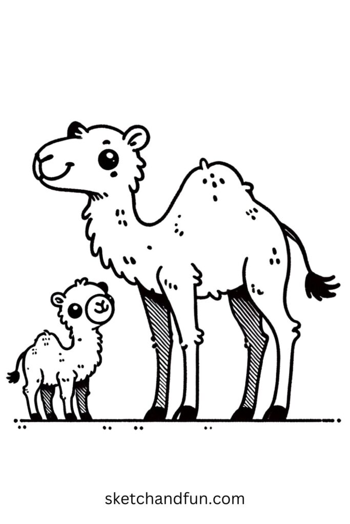 Camel and Baby Camel ๐ผ