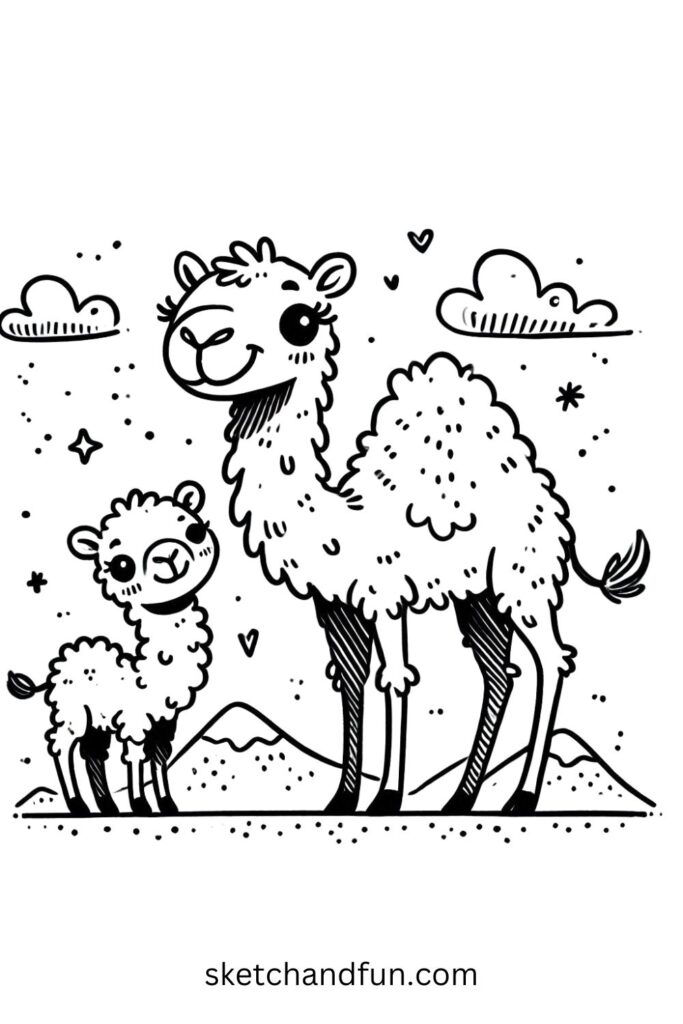 Camel and Baby Camel ๐ผ
