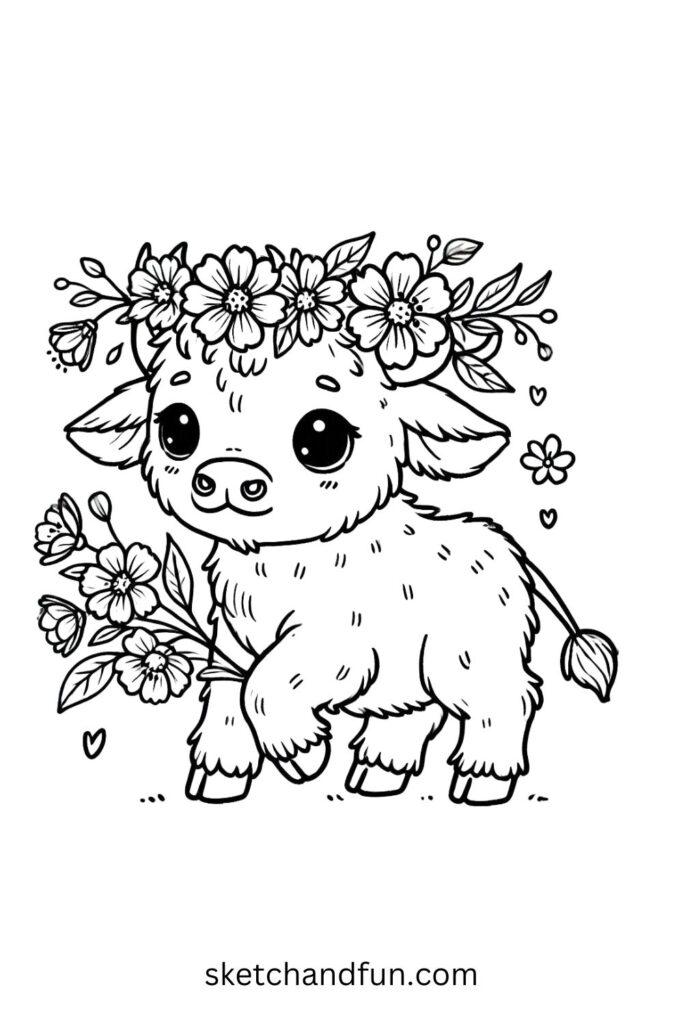 Buffalo with Flowers