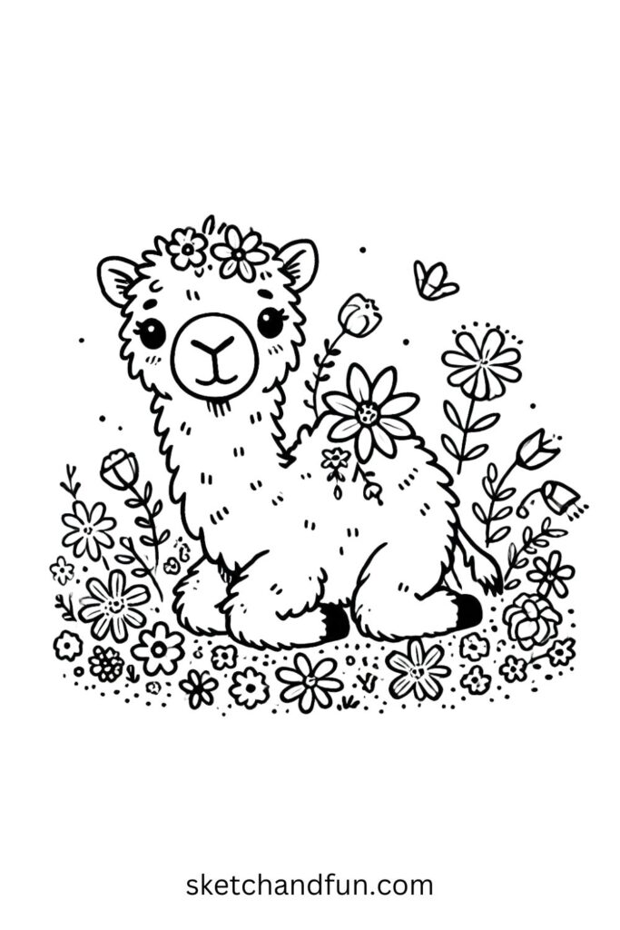 Camel with Flowers