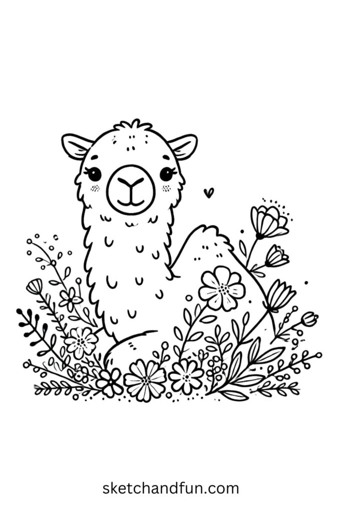 Camel with Flowers
