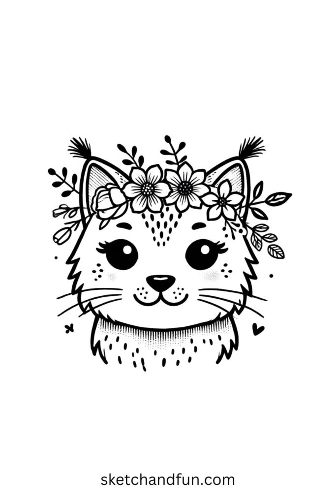 Flower Crown Lynx at a Festival 