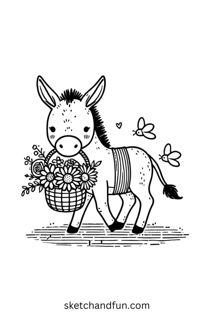 Flower-Loving Donkey