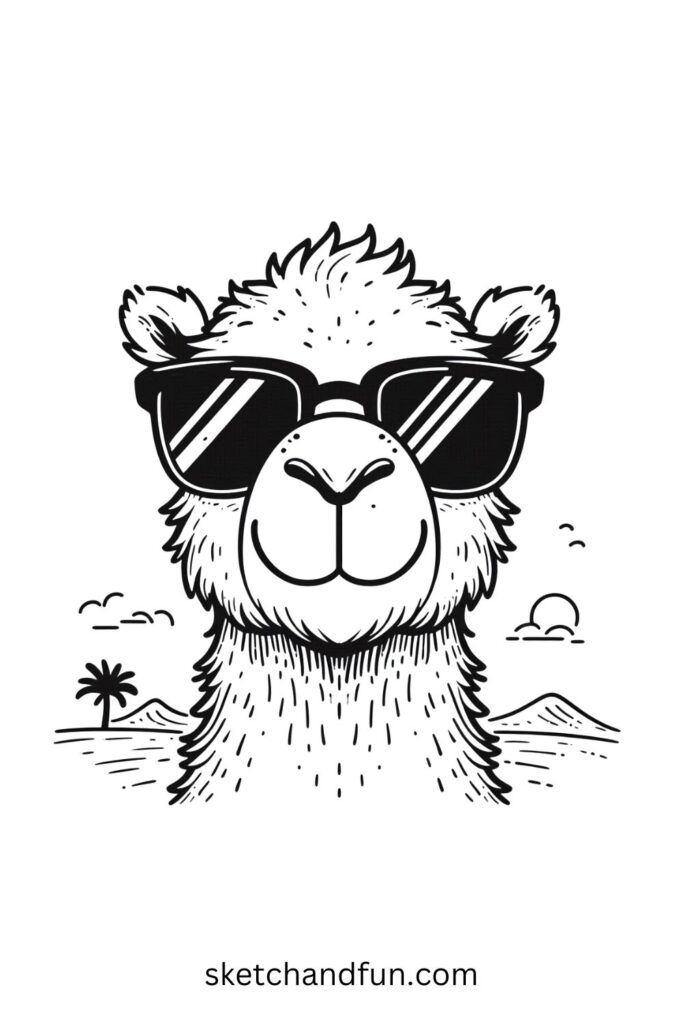 Happy Camel with Sunglasses
