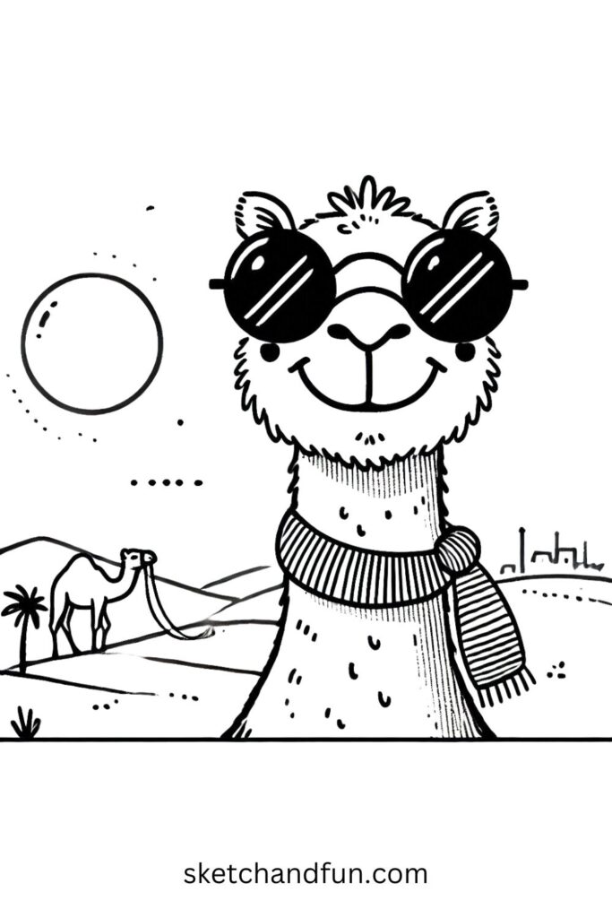 Happy Camel with Sunglasses