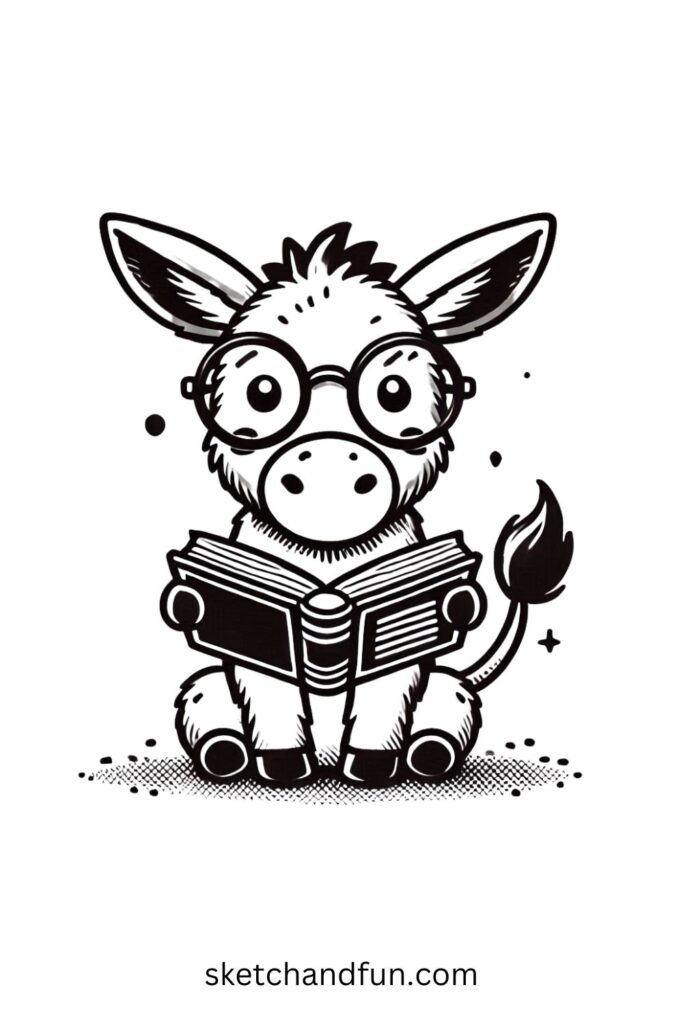 Nerdy Donkey with Glasses 