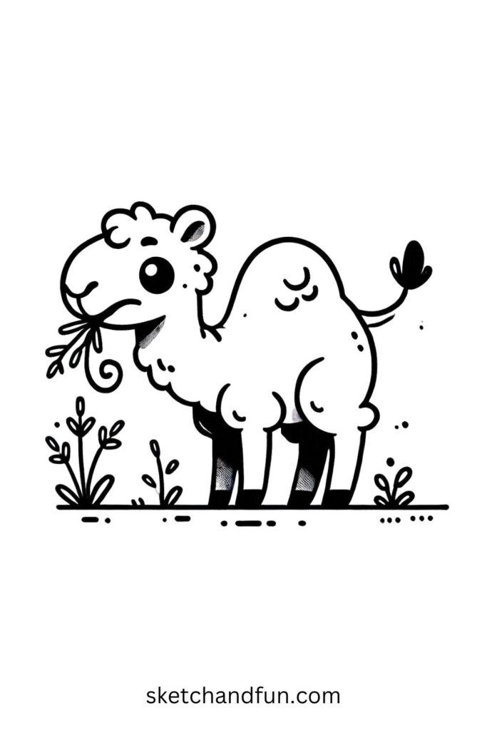 Camel Eating Grass