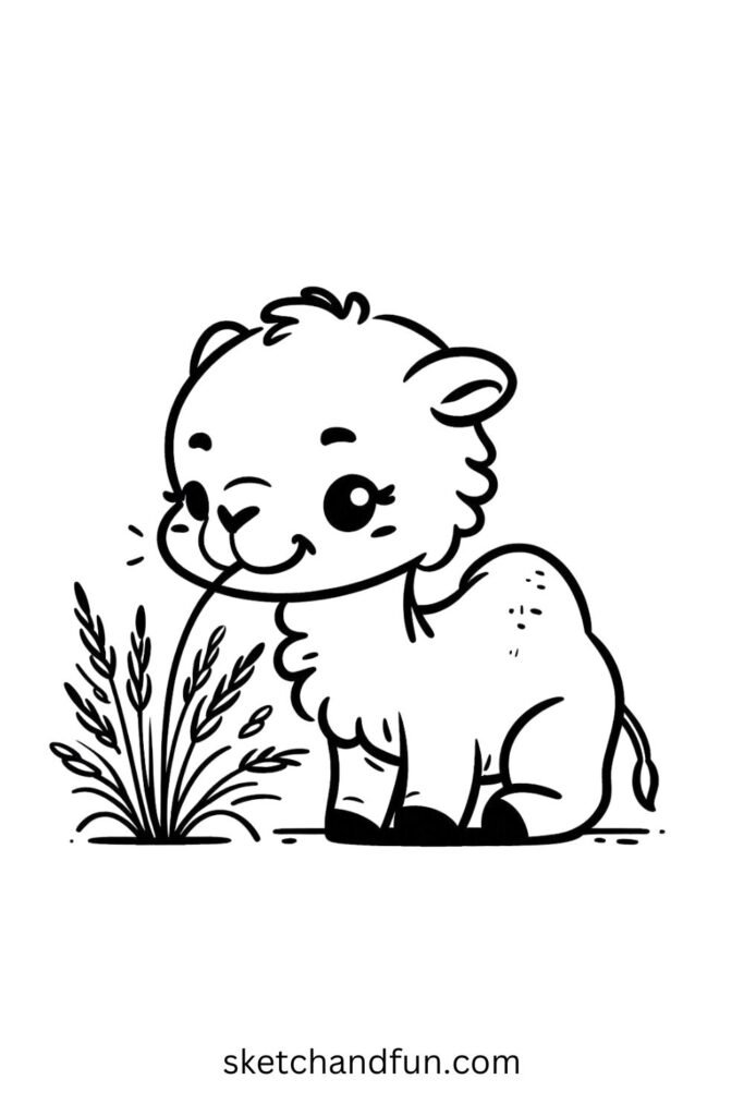 Camel Eating Grass
