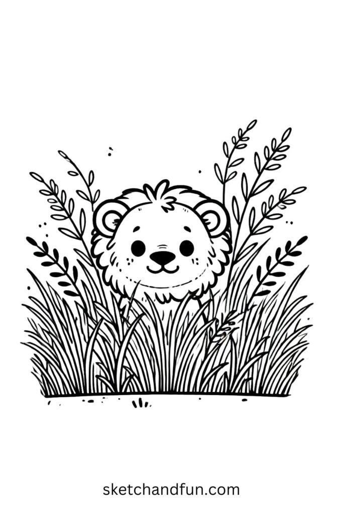 Lion in Grass 