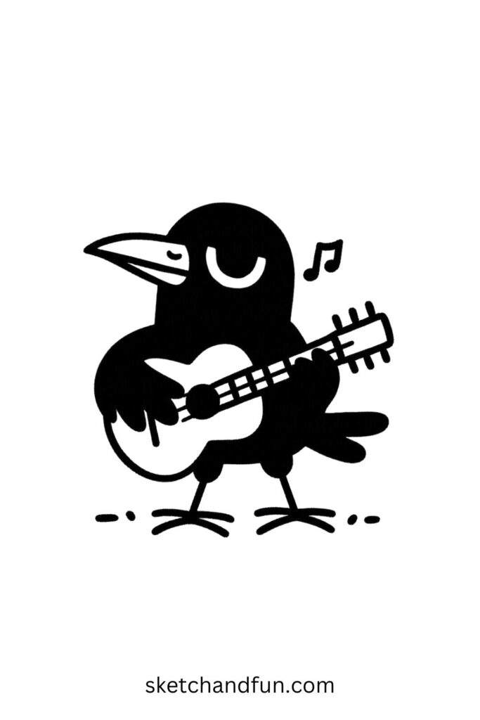 Crow Playing Guitar 🎸