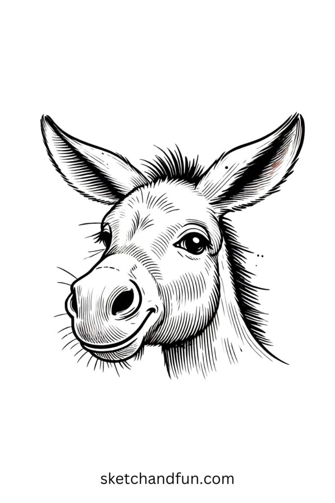 Donkey Face with Floppy Ears